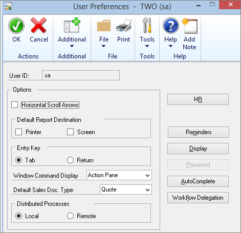 User Preferences
