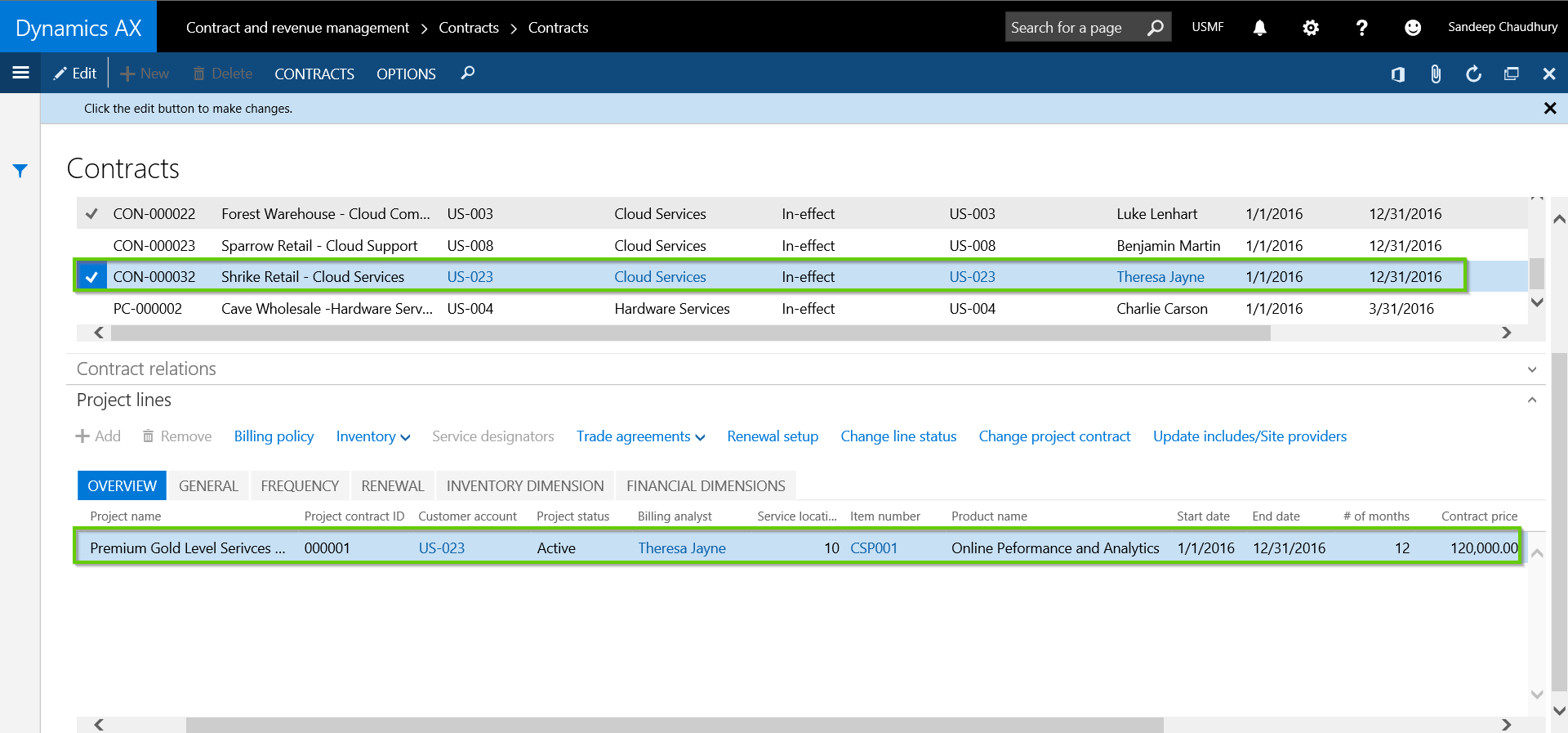 Contract Setup in AX with AXIO Professional Services for AX