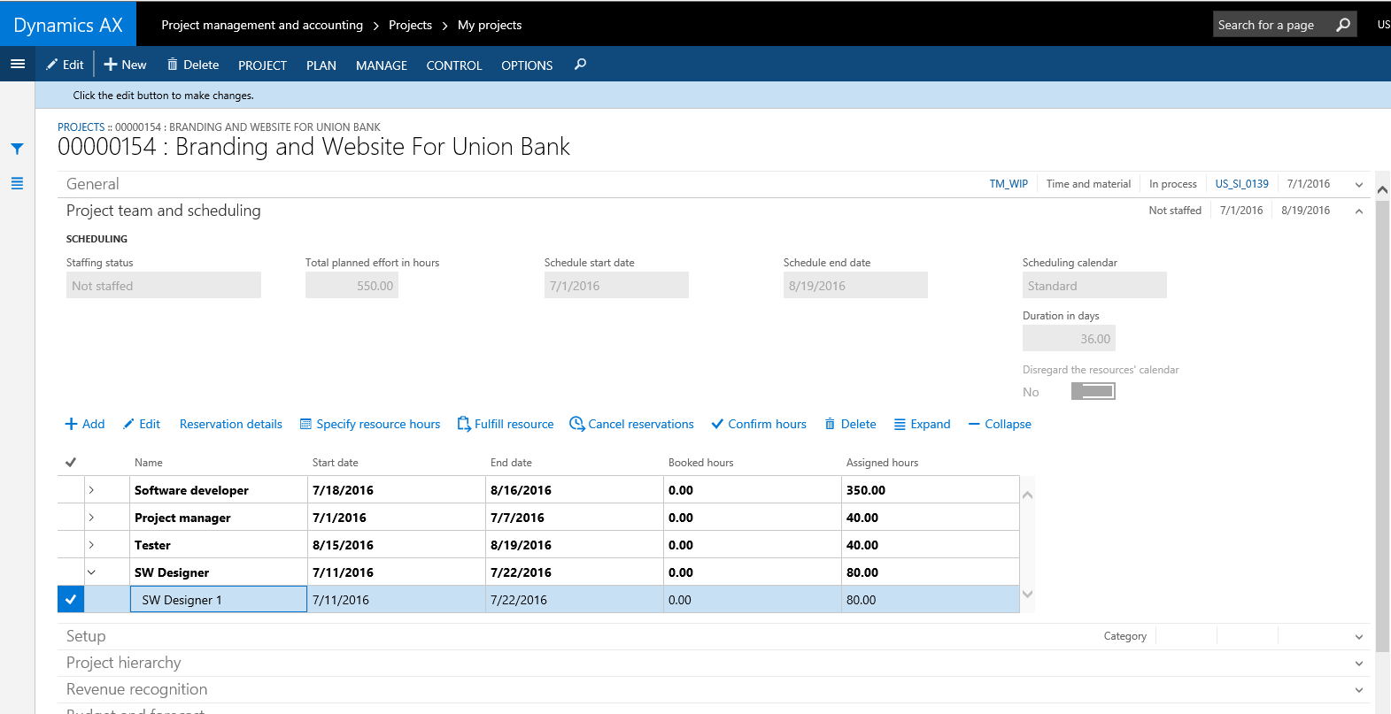 Streamline project team creation and scheduling in AXIO Professional Services
