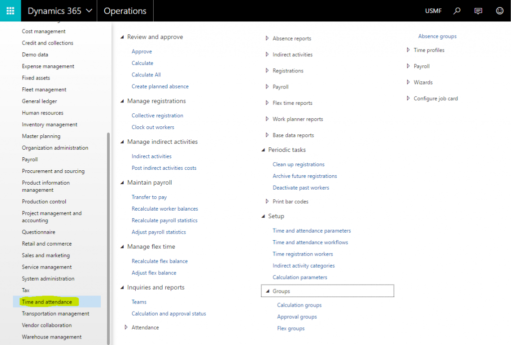 Dynamics 365 Time and attendance registration overview