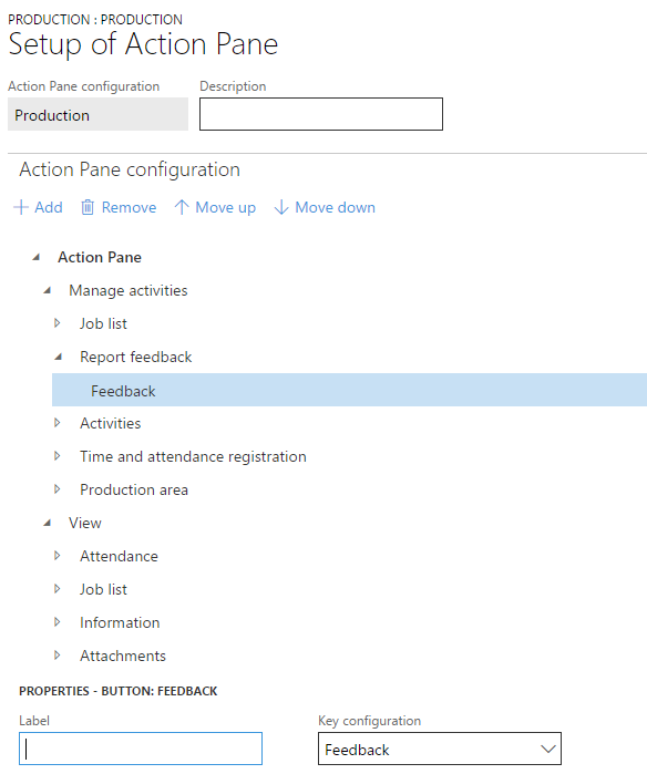 Dynamics 365 Production Setup of action pane