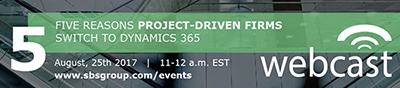 5 reasons project driven firms switch to Dynamics 365 event August 25th, 2017