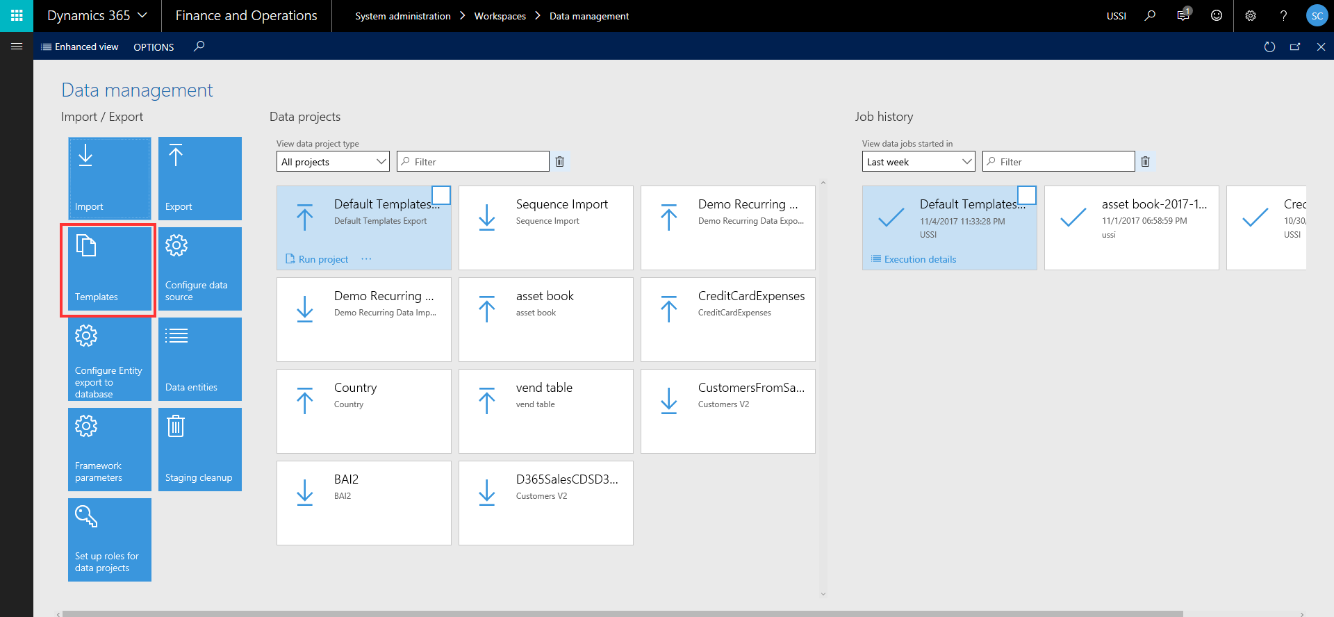 Configuration of Data Templates for Seamless Data Import/Export in Dynamics 365