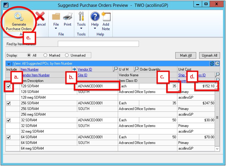 PO generator in Microsoft Dynamics GP