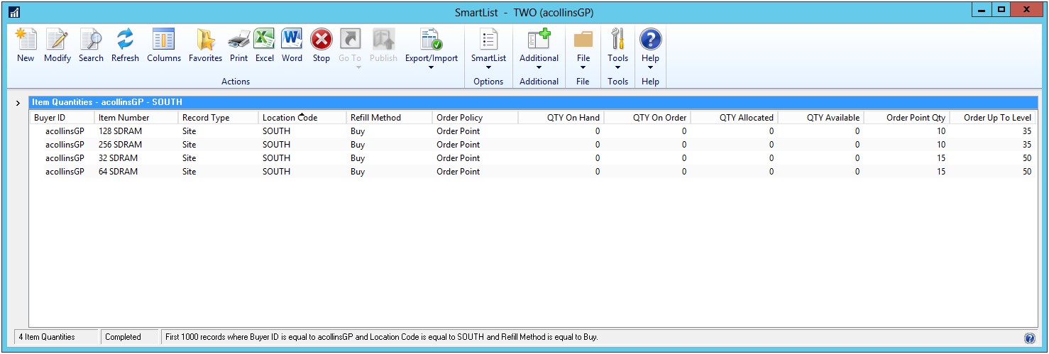 Dynamics GP purchase order generator smartlist