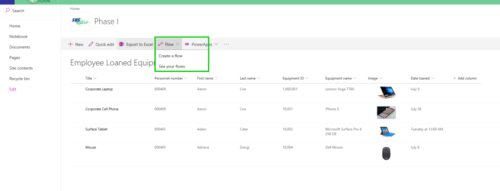 Microsoft Flow in SharePoint