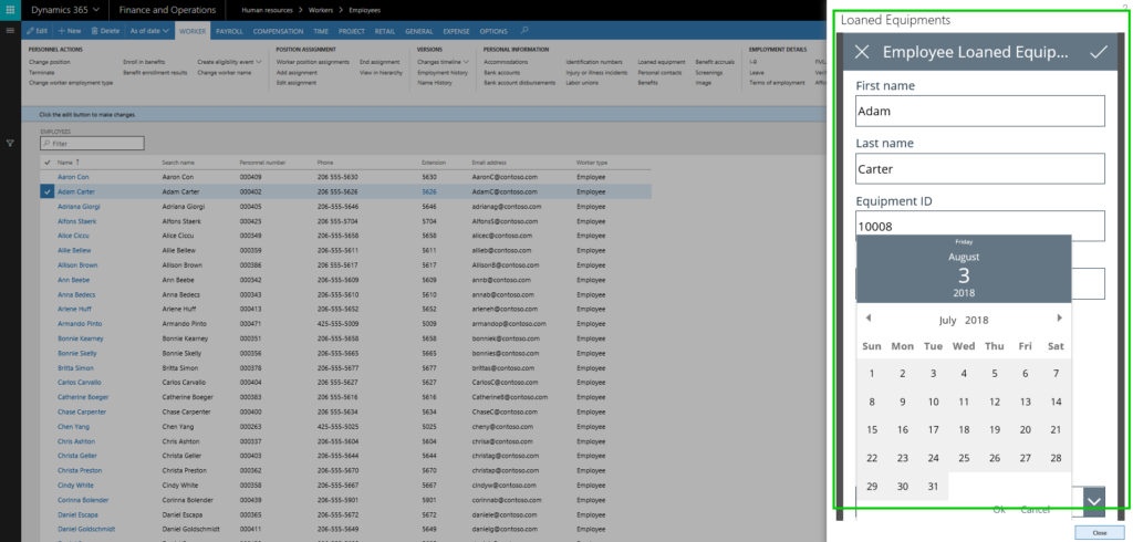 PowerApps adding new equipment to worker record