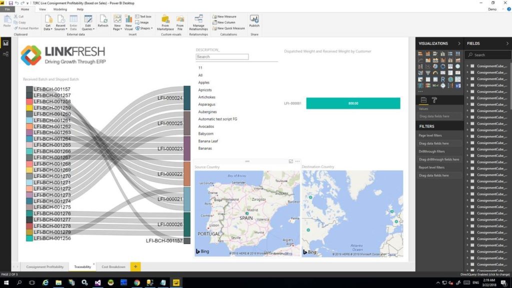 LINKFRESH software dashboard