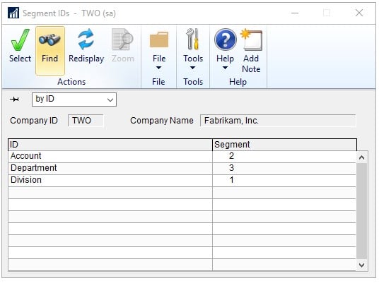 Dynamics GP segments