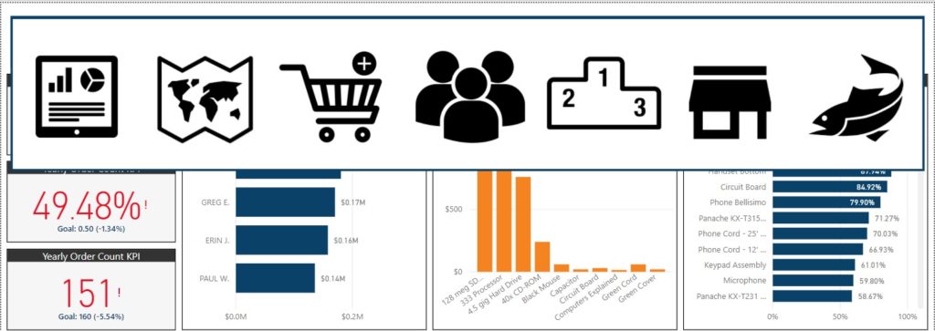 Power BI report menu