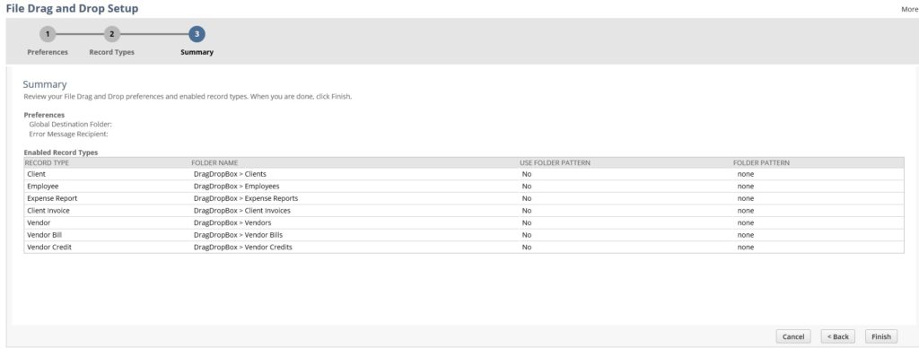 NetSuite file cabinet file summary