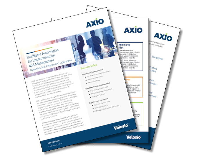 AXIO feature sheet for project based erp software