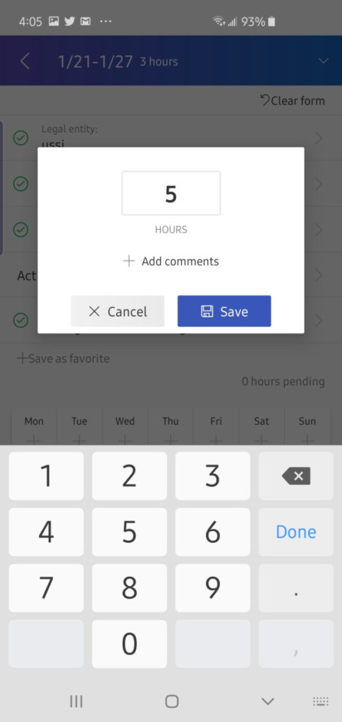 dynamics 365 for finance and operations mobile timesheet app