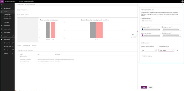 Ensemble de connexions Power Platform Dynamics 365 pour Finance et Opérations