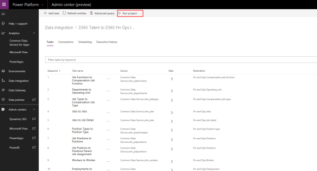 How to run a project in Dynamics 365 for Talent