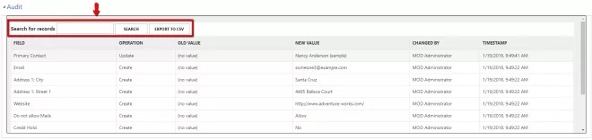 Dynamics 365 CRM auditing