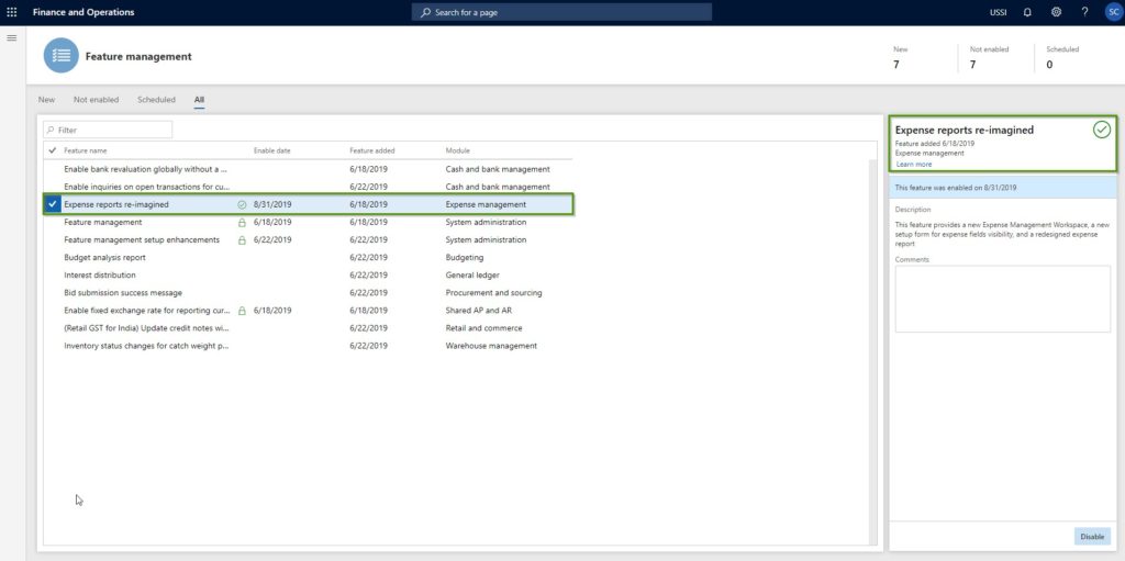 Dynamics 365 for finance and operations feature management