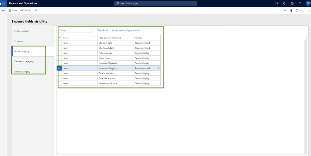 Dynamics 365 for finance and operations expense report