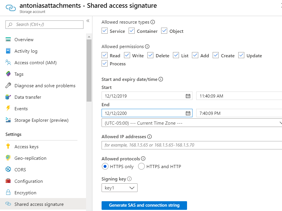 Dynamics 365 CE CRM shared access signature