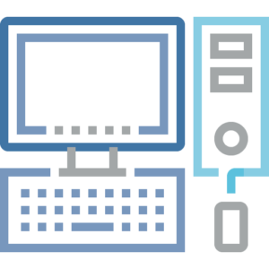 line art of computer and monitor