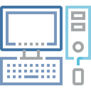 line art of computer and monitor