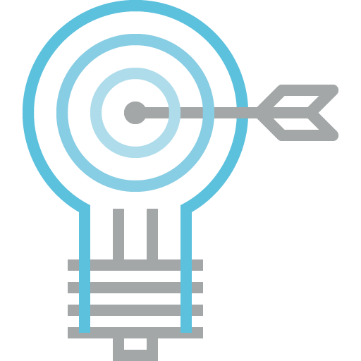 Abstract Lightbulb as a Bullseye Icon
