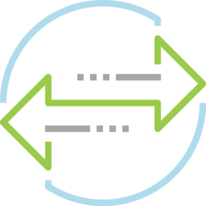 line art of circle with arrows