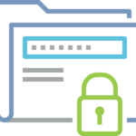 line art of a file and a padlock