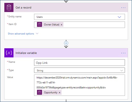 dynamics 365 power automate record