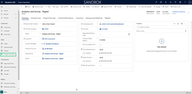 microsoft dynamics 365 project operations analytics