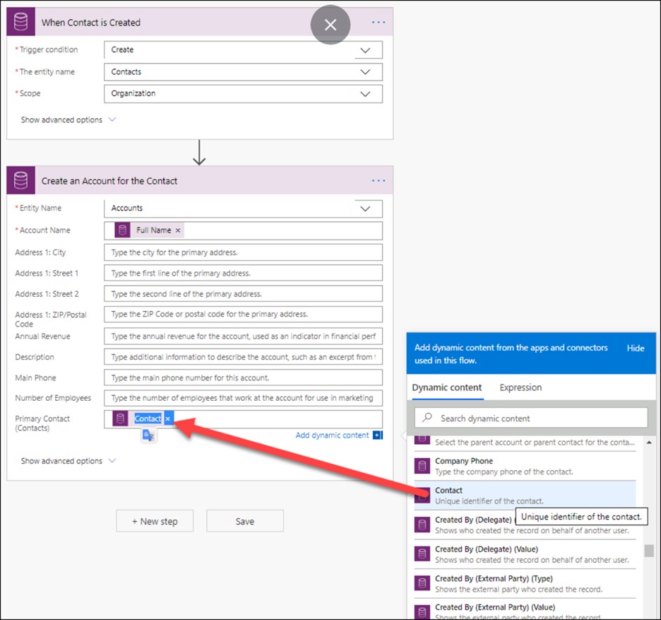 microsoft power automate contacts