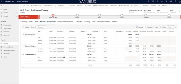 ms dynamics 365 project management