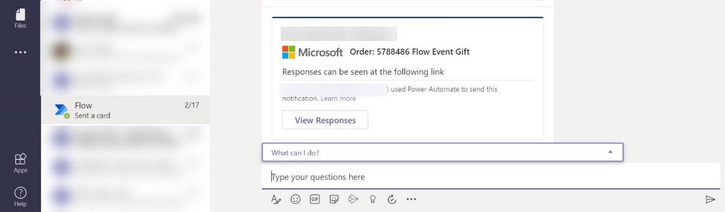 Microsoft teams flow screen shot
