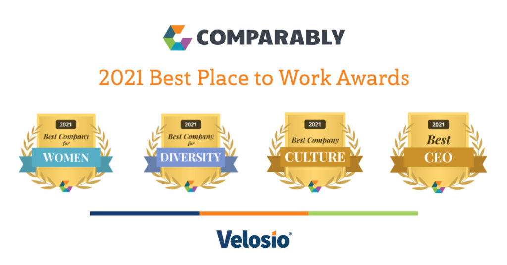 Velosio Sweeps 2021 Comparably Awards with Recognition in Four Categories