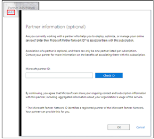 Screenshot Enter Microsoft Partner Information