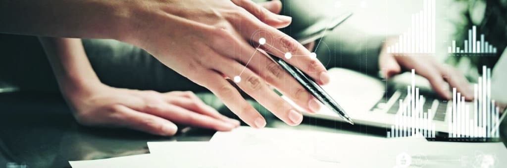 Business peoples hands showing making a plan