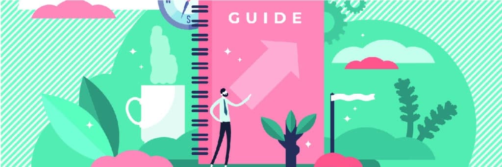 Animation of business person presenting a guide