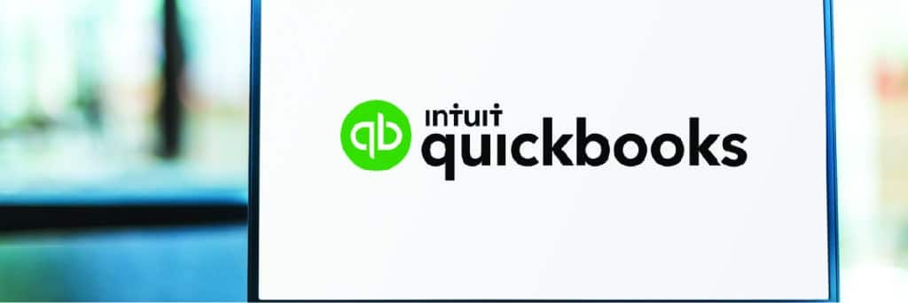 Laptop running QuickBooks