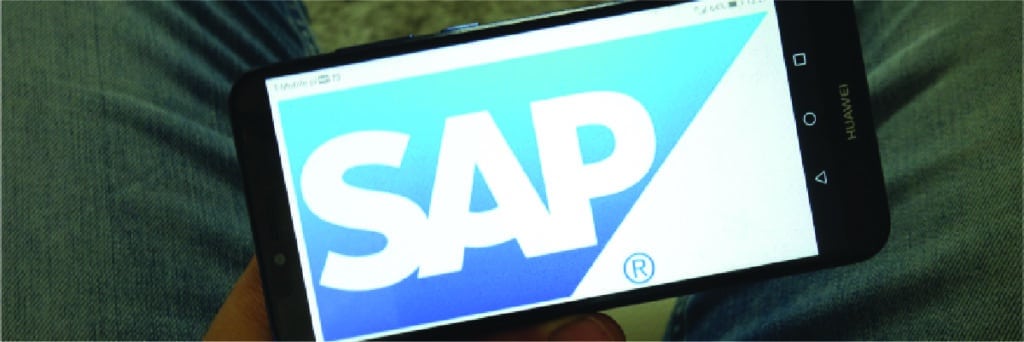 Mobile device showing SAP logo