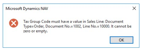 Microsoft Dynamics NAV Error