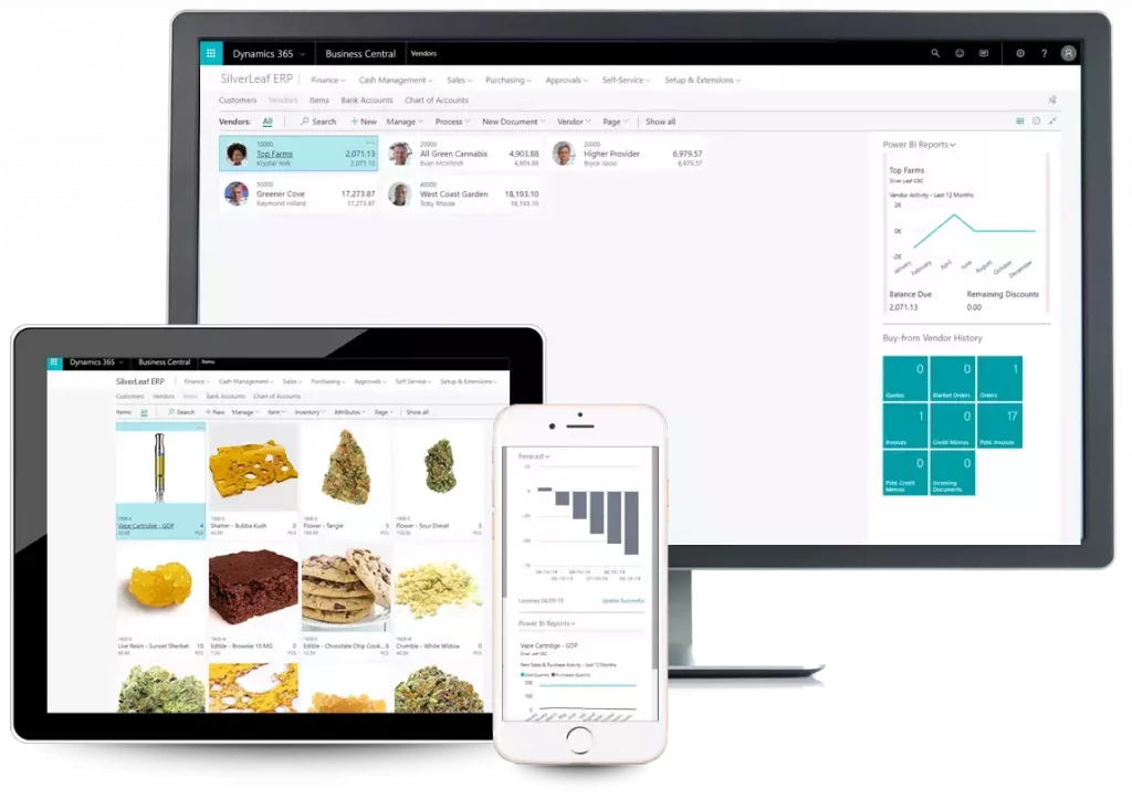 Screenshot of Dynamics 365 Cannabis Growing Software