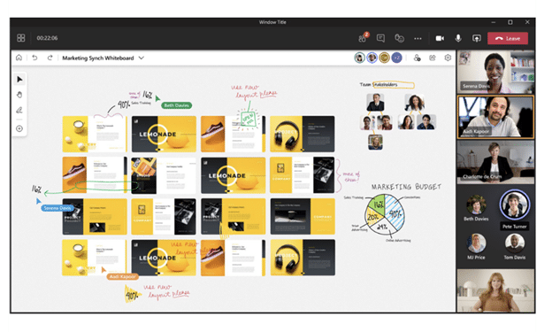 Whiteboard view Microsoft Teams and D365 CE