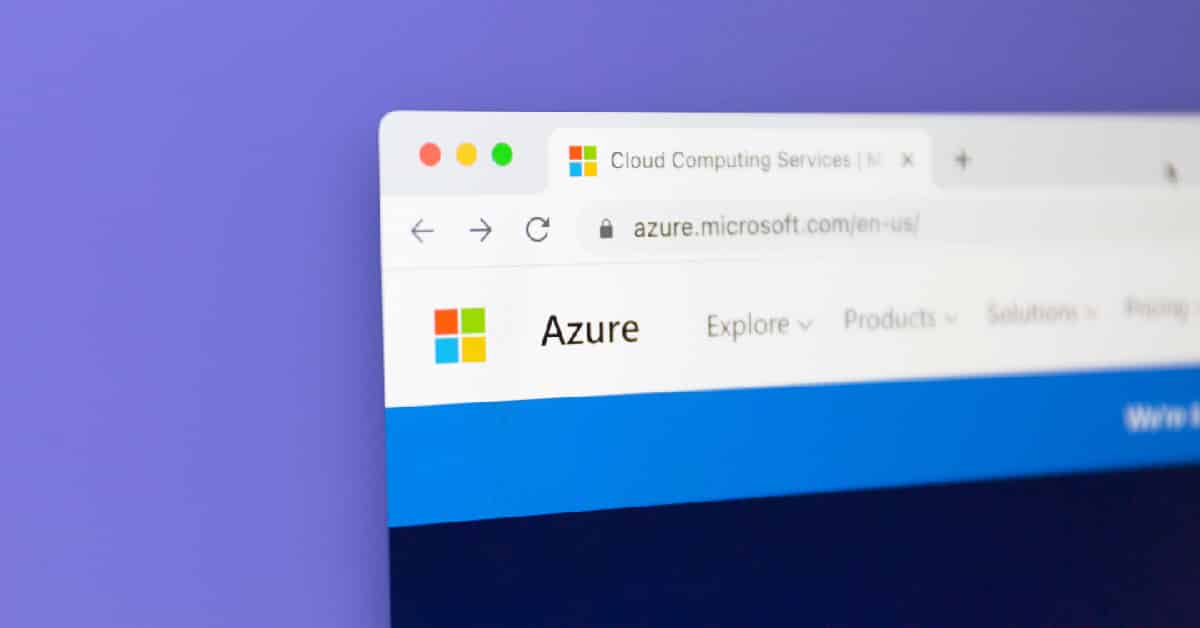 Microsoft Azure Application Displaying on Browser Window