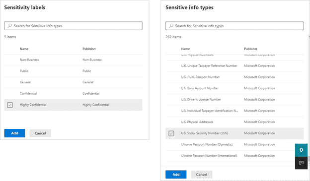 BI Sensitivity Labels and Sensitive Info Types