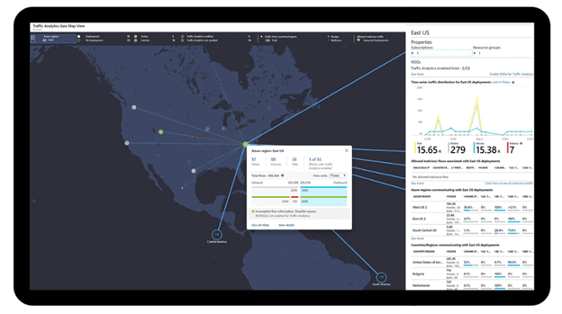 Screenshot of Azure Monitor Map View- on premises ransomware
