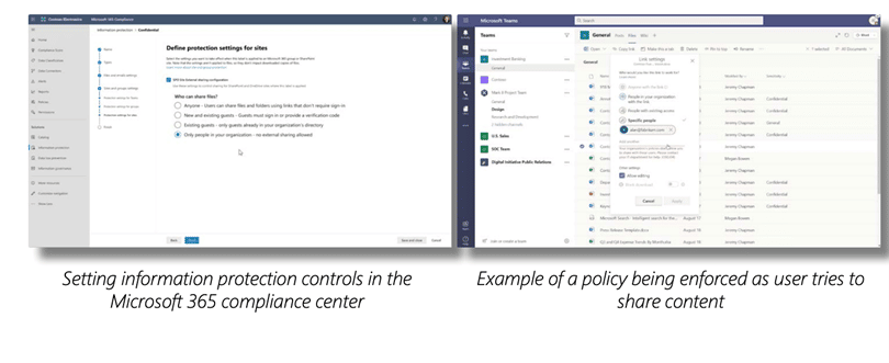 Screenshot of Microsoft Compliance Center