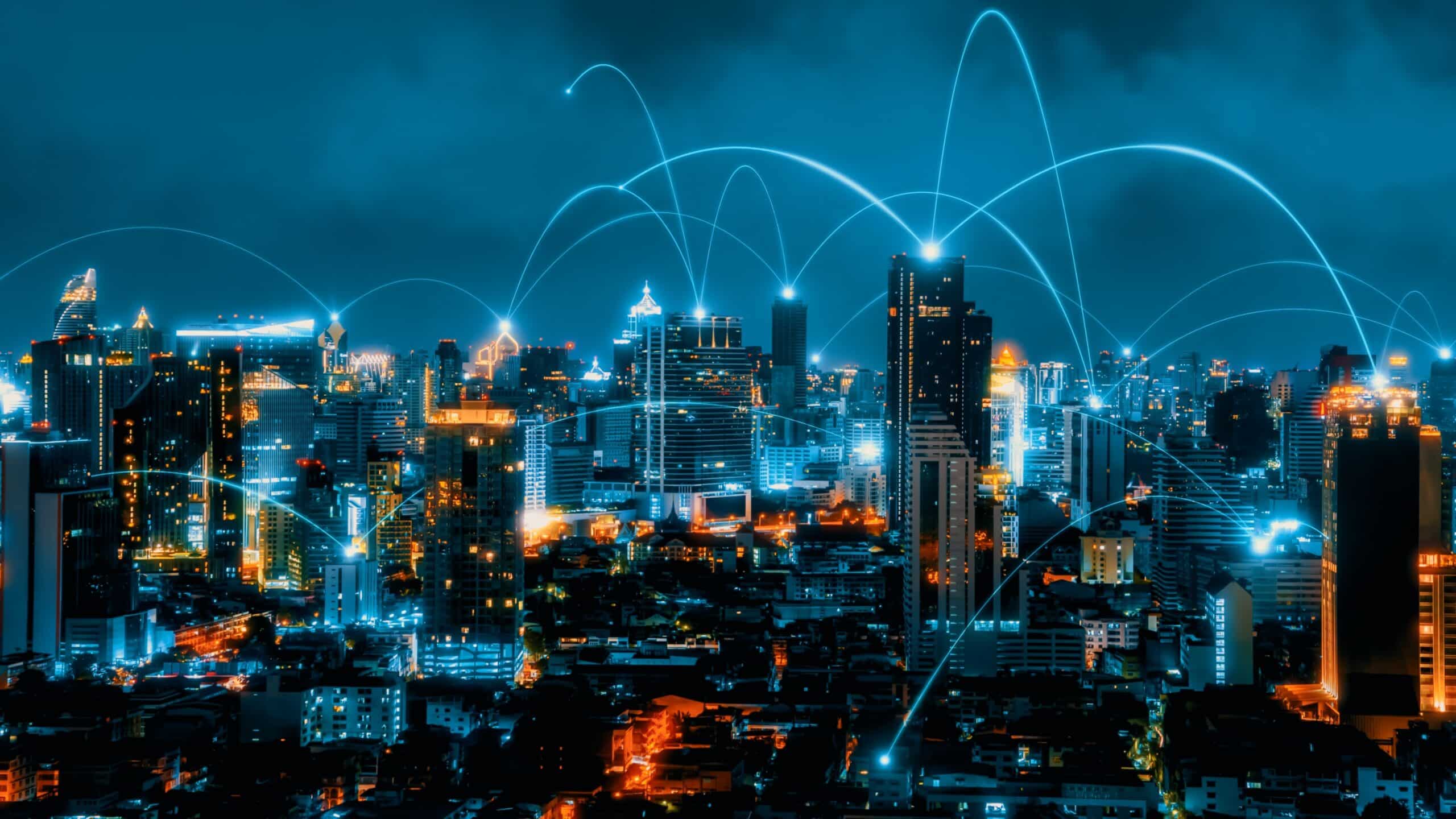 smart digital city with connection network