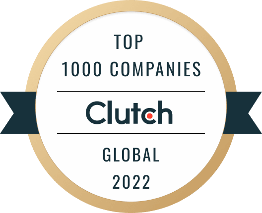 Clutch Top 1,000 Companies 2022 Award Badge
