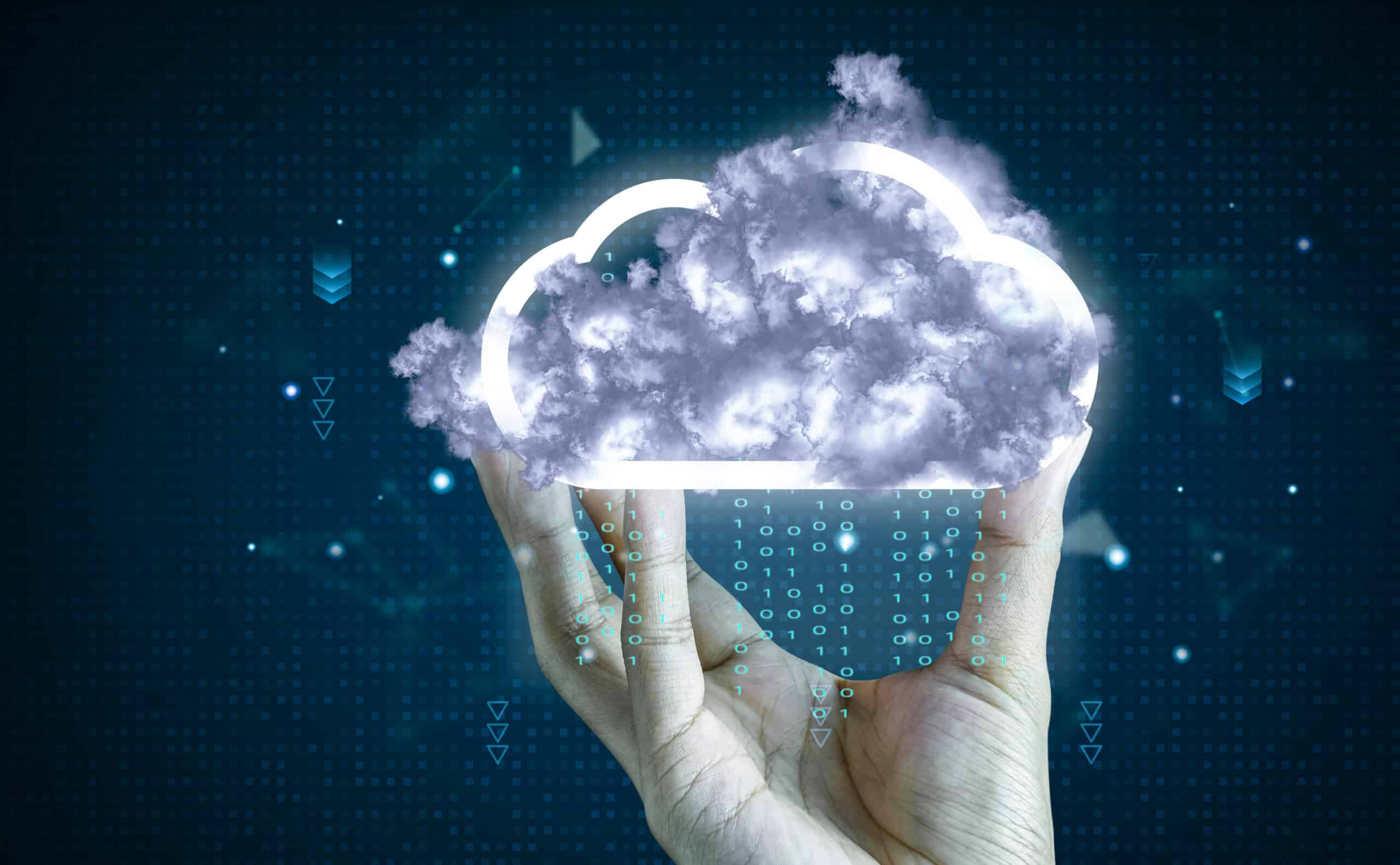 Cloud with data technology and storage concepts