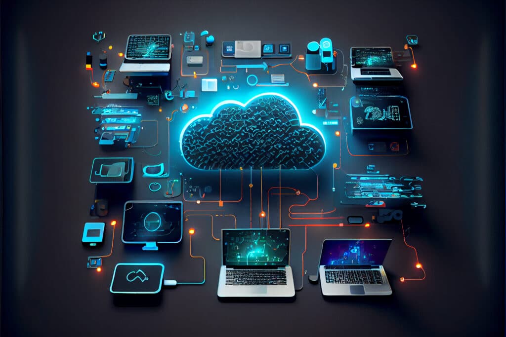 Cloud technology, computing. Devices connected to digital storage in the data center via the Internet, IOT, Smart Home Communication laptop, tablet, phone home devices with an online. Generative AI Licensed FILE #: 567016744 Preview Crop Find Similar DIMENSIONS 4608 x 3072px FILE TYPE JPEG CATEGORY Graphic Resources LICENSE TYPE Standard or Extended Cloud technology, computing. Devices connected to digital storage